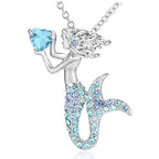 Ketting met kristallen zeemeerminhanger