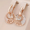 Rose Gold-Tone Filigree Disc Drop Earrings