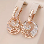 Rose Gold-Tone Filigree Disc Drop Earrings