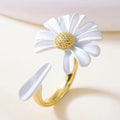 White Daisy Gold-Tone Ring