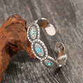 Silver-Tone Bracelet with a Trail of Blue Stones