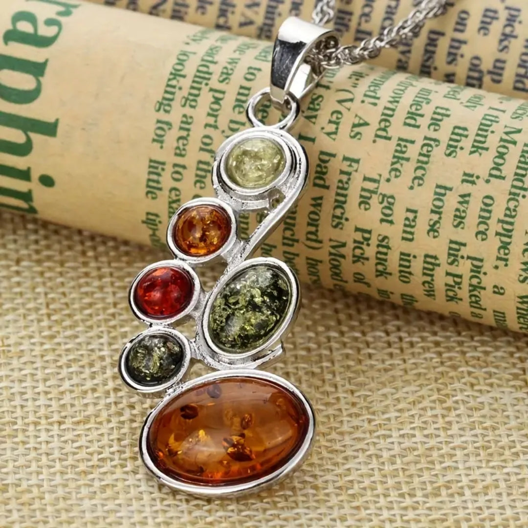 Orange and Green Crystal Necklace