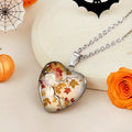 Herfstketting met kristallen hart