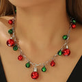 Zilverkleurige kerstkralenketting