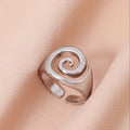 Spiral Silver-Tone Maze Ring