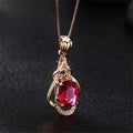 Red Crystal Gold-Tone Necklace