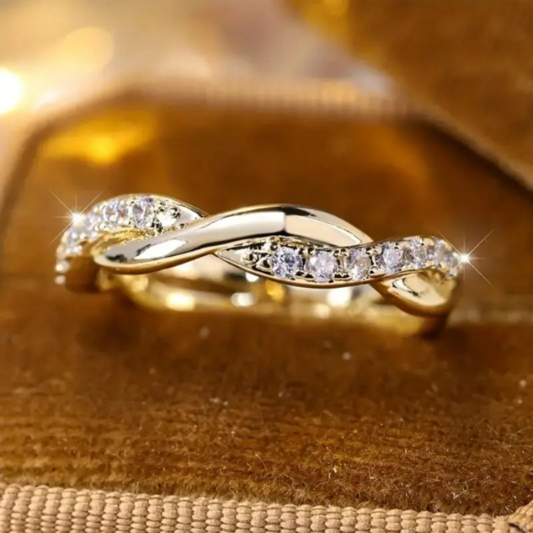 Braided Bright Gold-Tone Ring