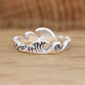 Silver-Tone Wave Trail Ring
