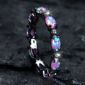 Violet Opal-Look Silver-Tone Ring