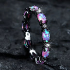 Violet Opal-Look Silver-Tone Ring