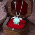 Bright Blue Enamel Turtle Necklace