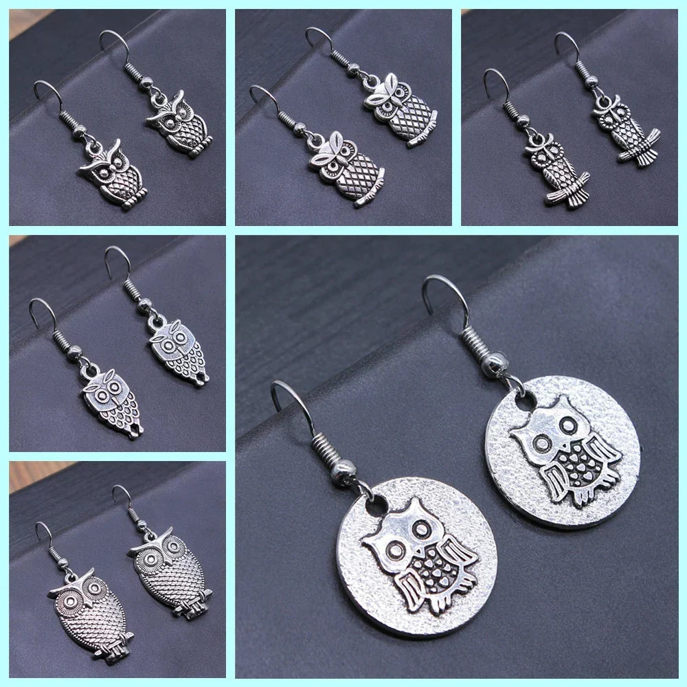 Vintage Bohemian Owl Dangle Earrings in Ten Styles