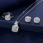 Three-Piece Crystal Square Jewellery Set