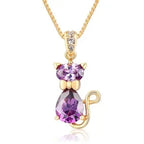 Ketting met kristallen kattenhanger