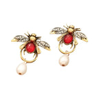 Vintage-Style Bee Drop Earrings