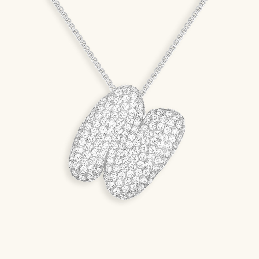 Pavé Bubble Initial Necklace