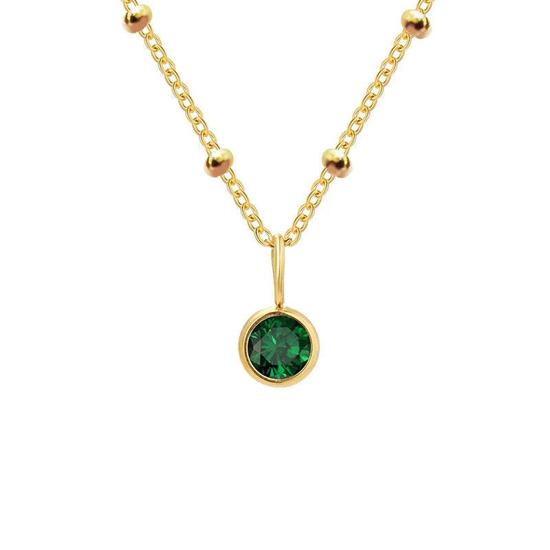 Fijne geboortesteenketting met kralenketting