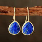 Gemstone Dangle Earrings in Amazonite, Lapis or Rhodonite