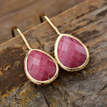 Gemstone Dangle Earrings in Amazonite, Lapis or Rhodonite