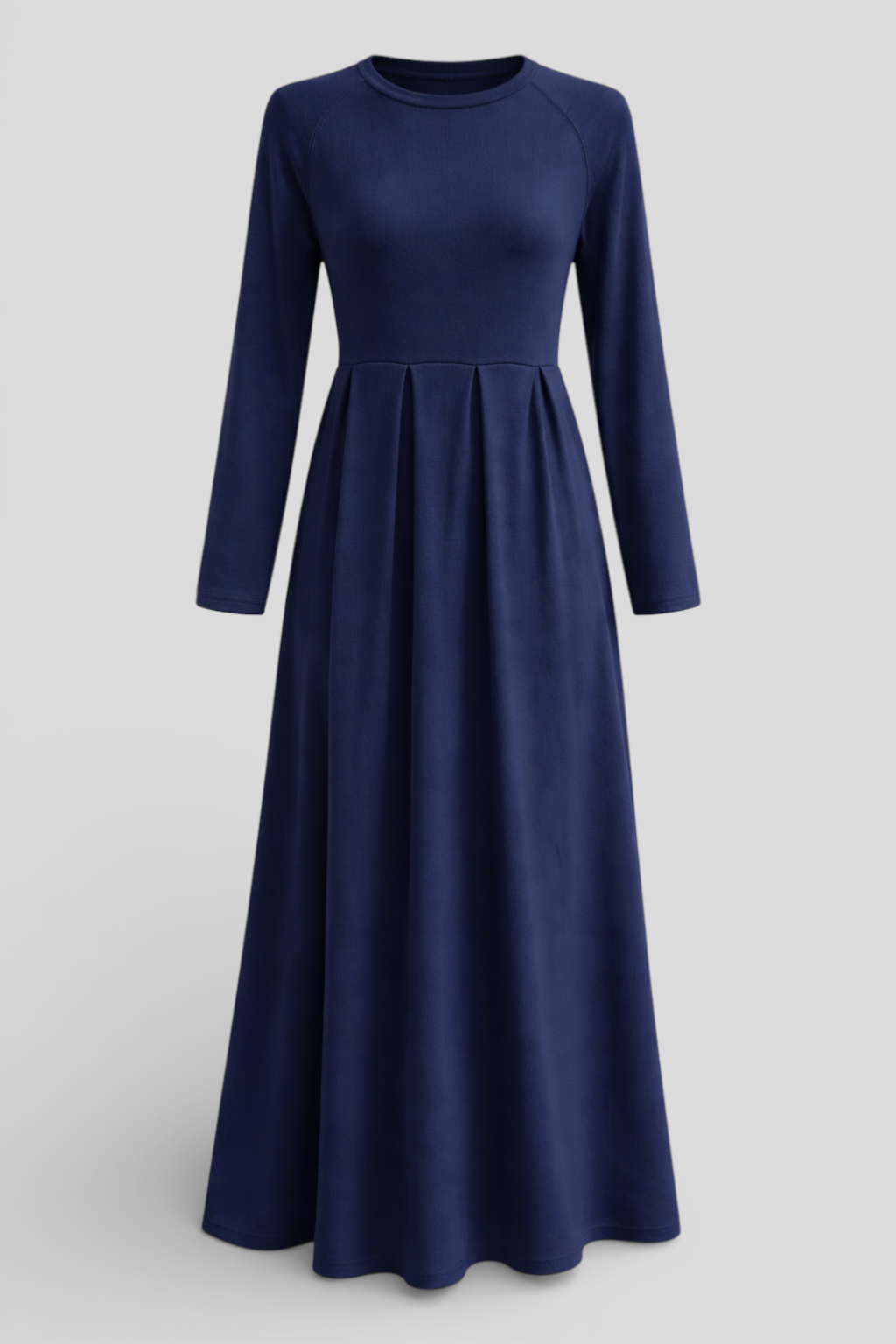 Long Sleeve A-Line Maxi Dress in a Soft Solid Knit