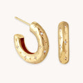 Cosmic Hoop Earrings in Gold Tone