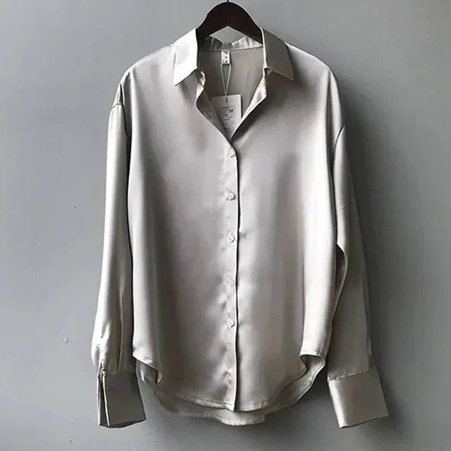 Women's Classic Collar Blouse with Long Sleeves
