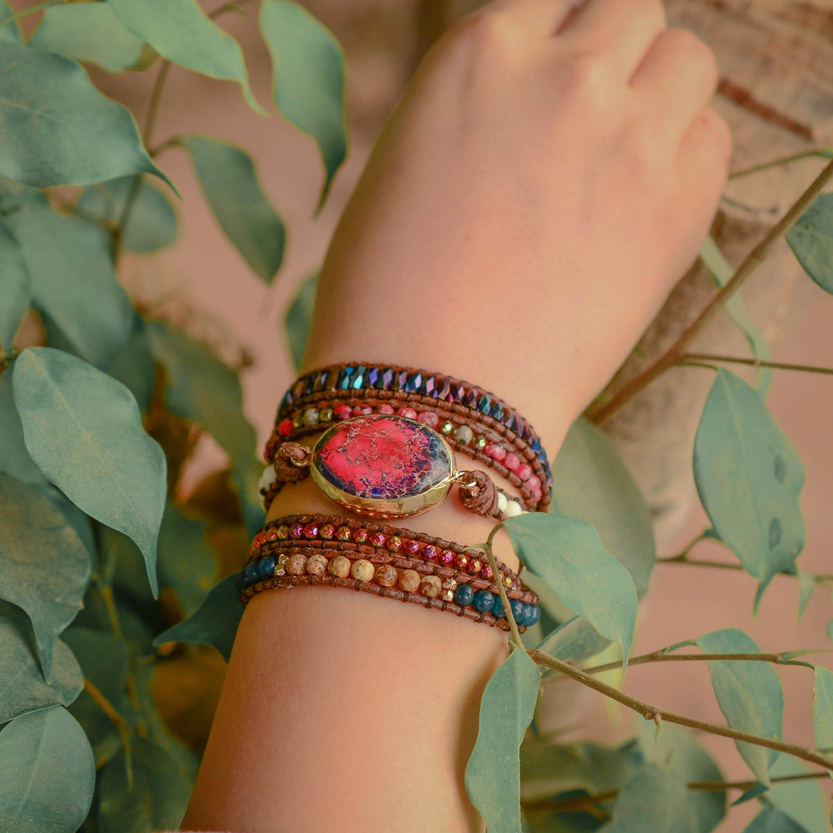 Wikkelarmband van keizerjaspis