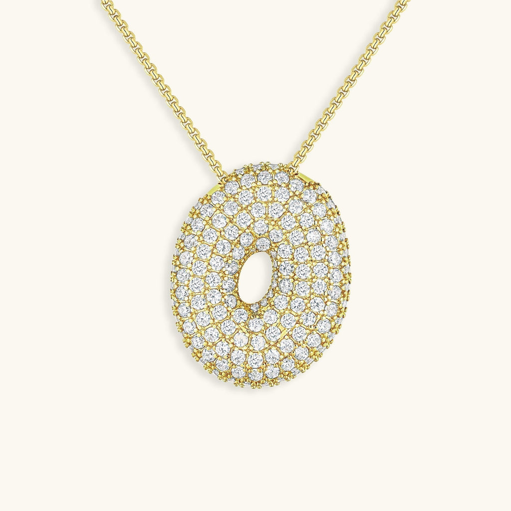 Pavé Bubble Initial Necklace