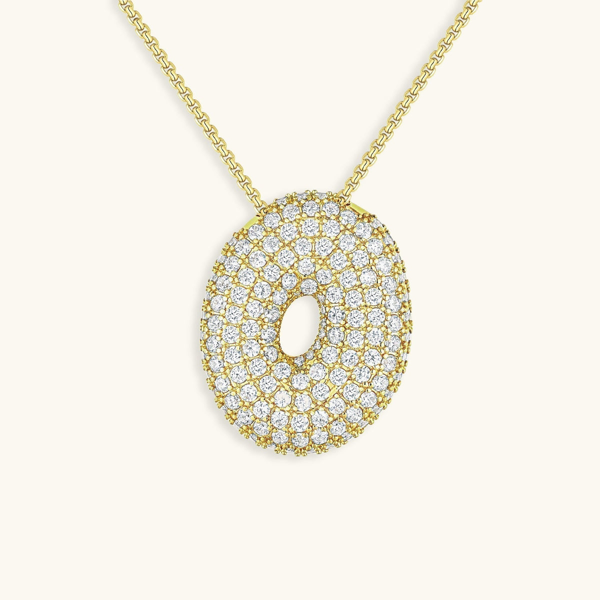 Pavé Bubble Initial Necklace