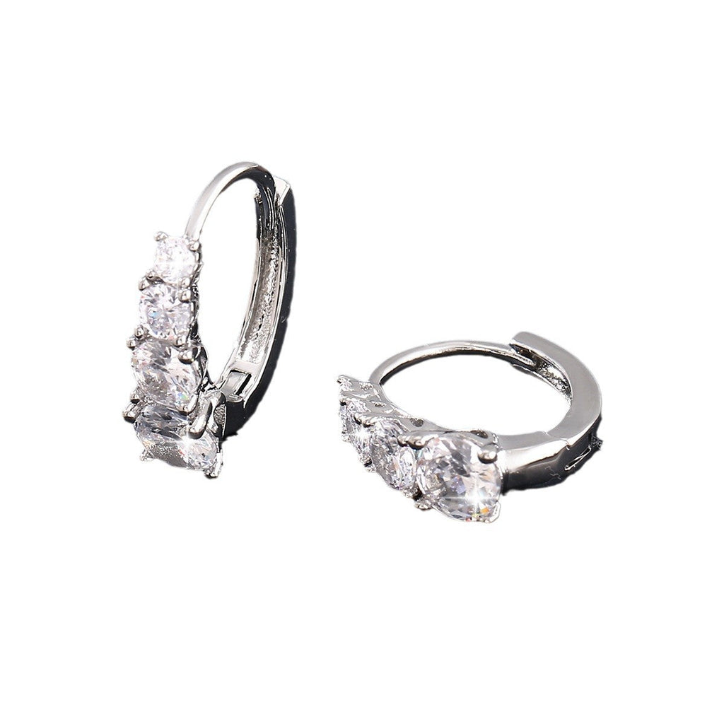 Cubic Zirconia Hinged Hoop Earrings