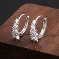 Cubic Zirconia Hinged Hoop Earrings