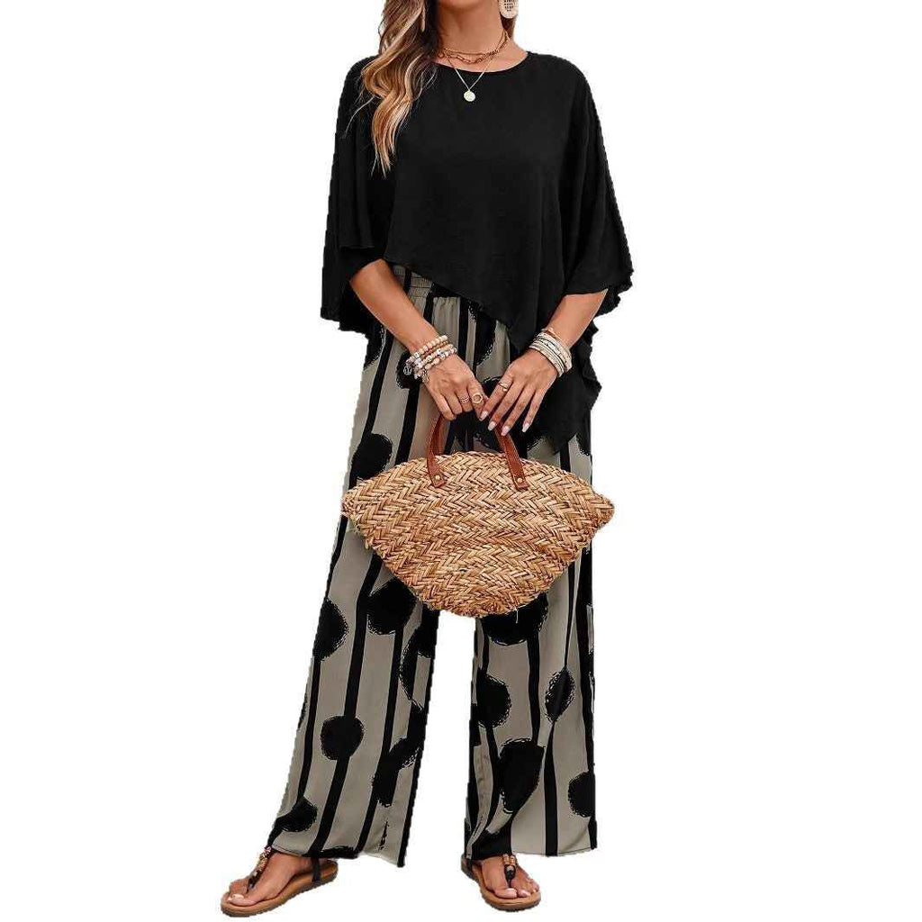 Lightweight Two-Piece Set with Long Trousers for Summer