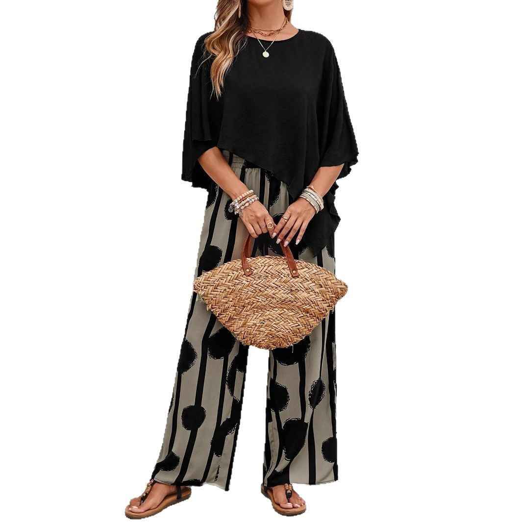 Lightweight Two-Piece Set with Long Trousers for Summer
