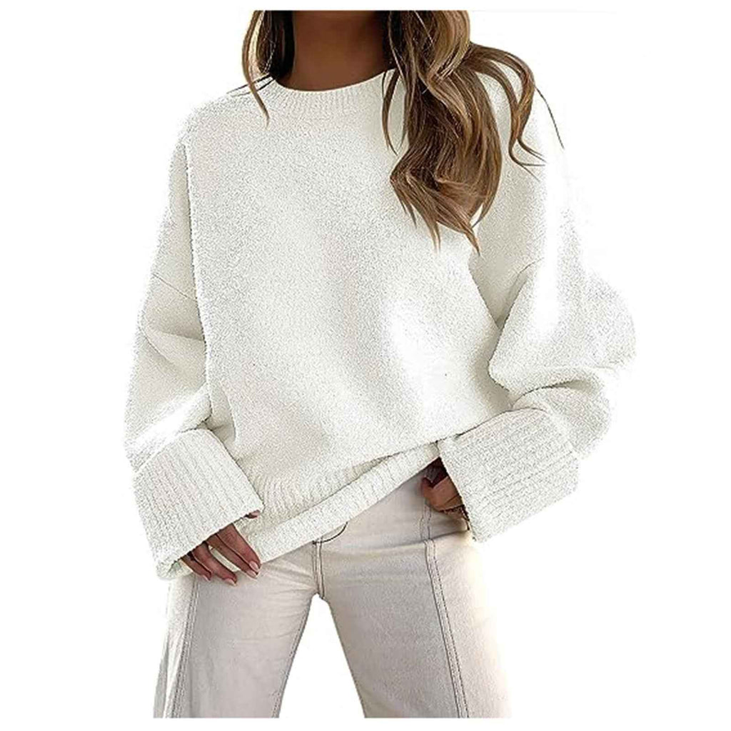 Oversized Fluffy Knit Jumper with Soft Loose-Fit Shape