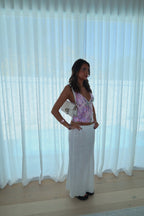 Allover Sequin Top with V-Neck and Sleeveless Cut