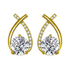 Crossover Solitaire Drop Earrings