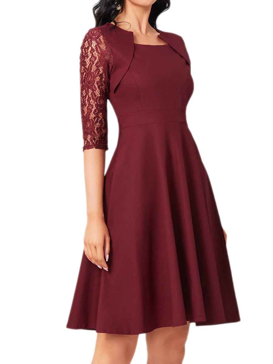 Lace Dress with Delicate Trims and a Flattering Soft Cut