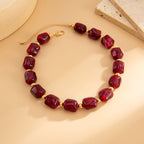 Bohemian Geometric Asymmetric Beaded Necklace