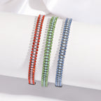 Armband met rij stenen in saffierlook, smaragdlook of robijnlook