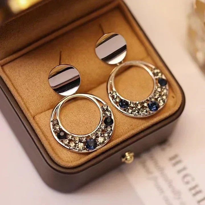 Crystal Earrings in Gold Tone in Two Styles