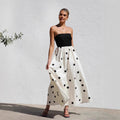 Strapless All-Over Polka Dot Maxi Dress