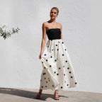 Strapless All-Over Polka Dot Maxi Dress