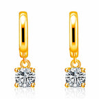 Square Drop Earrings in Gold Tone