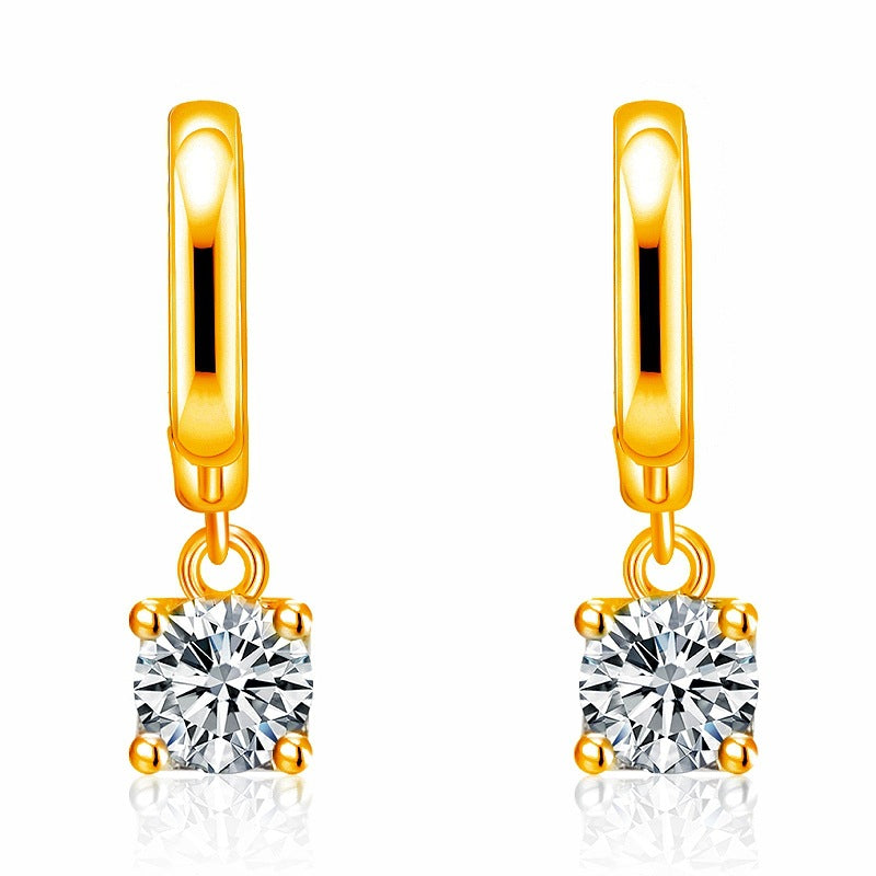 Square Drop Earrings in Gold Tone