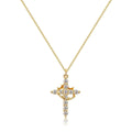 Cross and Crown Necklace in Many Finishes