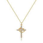 Cross and Crown Necklace in Many Finishes