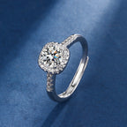 Square Stone Jewellery Set with Ring in White Gold Tone