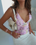 Allover Sequin Top with V-Neck and Sleeveless Cut