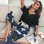 Cotton Crepe Loungewear Set with Airy Two-Piece Shape
