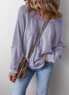 Crew Neck Sweatshirt with Long Sleeves and Relaxed Fit